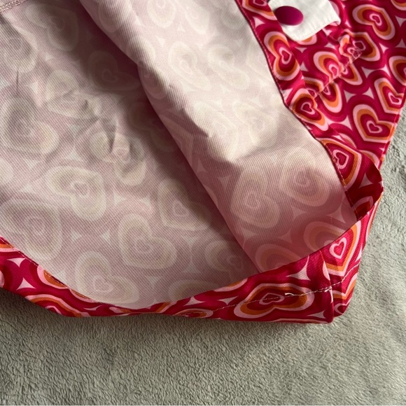 Unique Vintage Smak Parlour Hypnotic Heart Retro Valentine Mod Button Skirt Pink - Picture 10 of 14